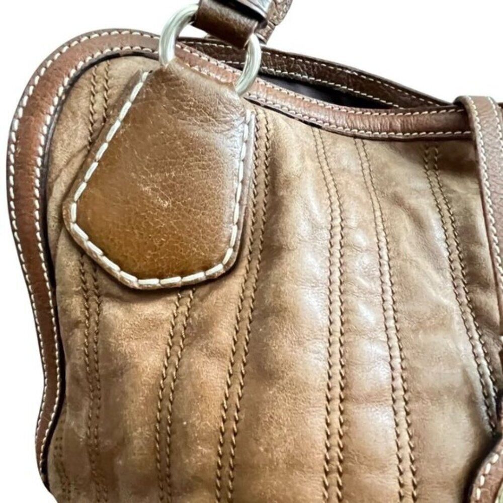 CELINE Stripe Stitch Tote Leather Bag Purse - Picture 3 of 16